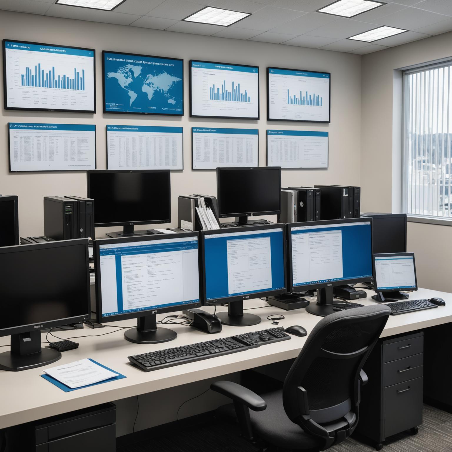 Compliance office with customs documentation