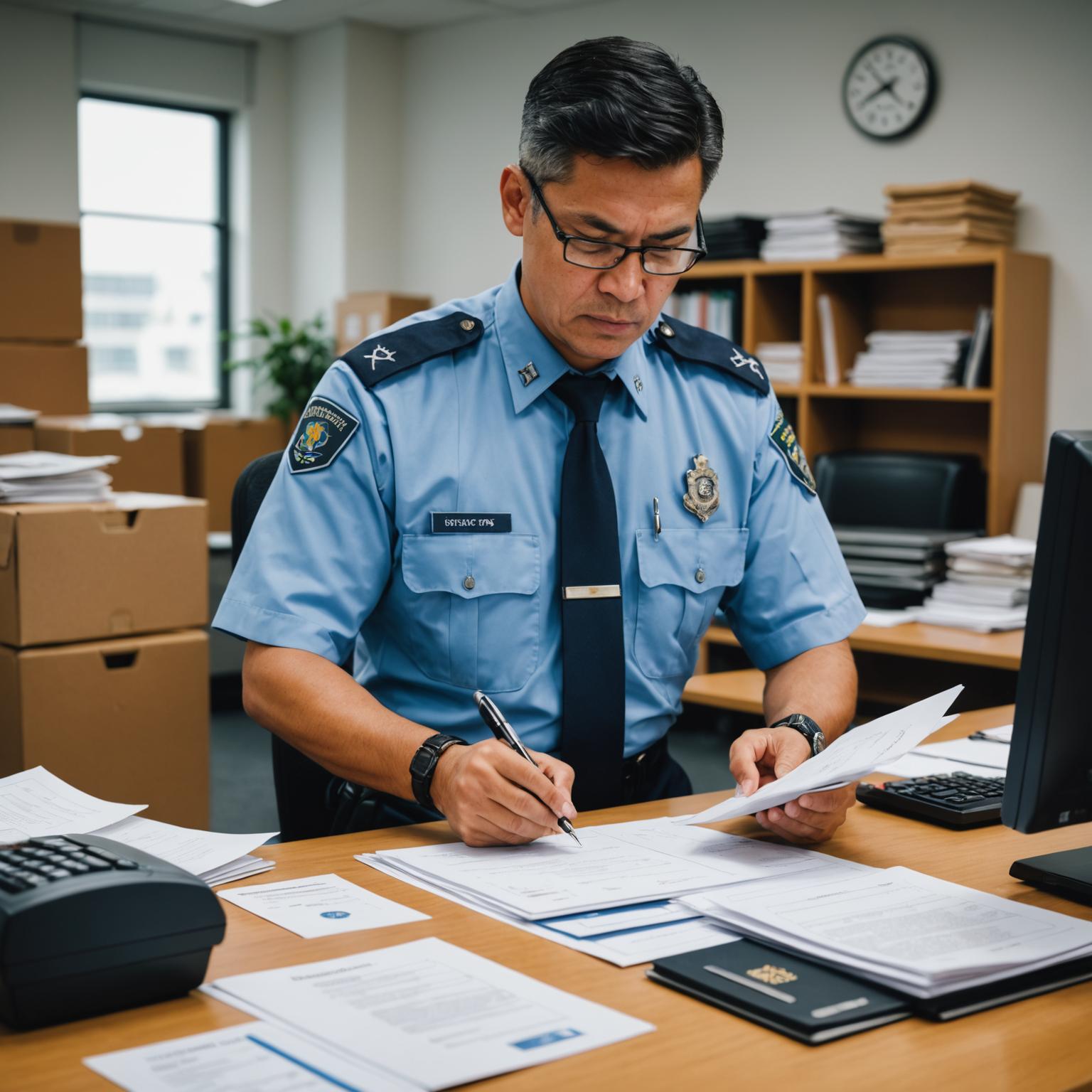 Customs broker reviewing import documentation