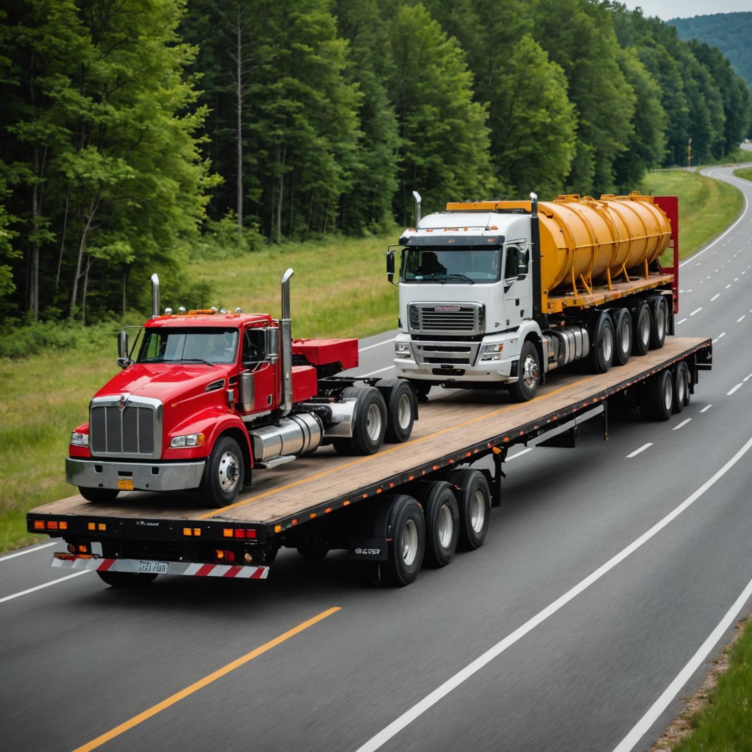 Oversized industrial equipment being transported by road